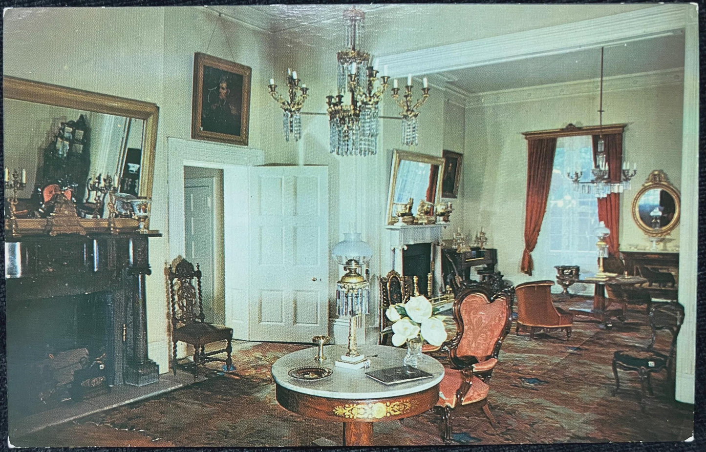 Double Parlors at the Hermitage Home in Hermitage, Tennessee - Photo by Frank Shannon - Vintage American History Postcard