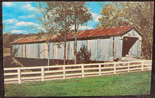 Covered Bridge in Brown County, Ohio - Photo: Eldon M. Neff - Vintage Covered Bridge Postcard
