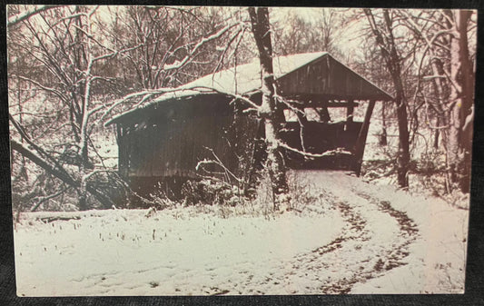 Covered Bridge in Coschocton County, Ohio - Doughty Creek Bridge - Vintage Bridge Postcard