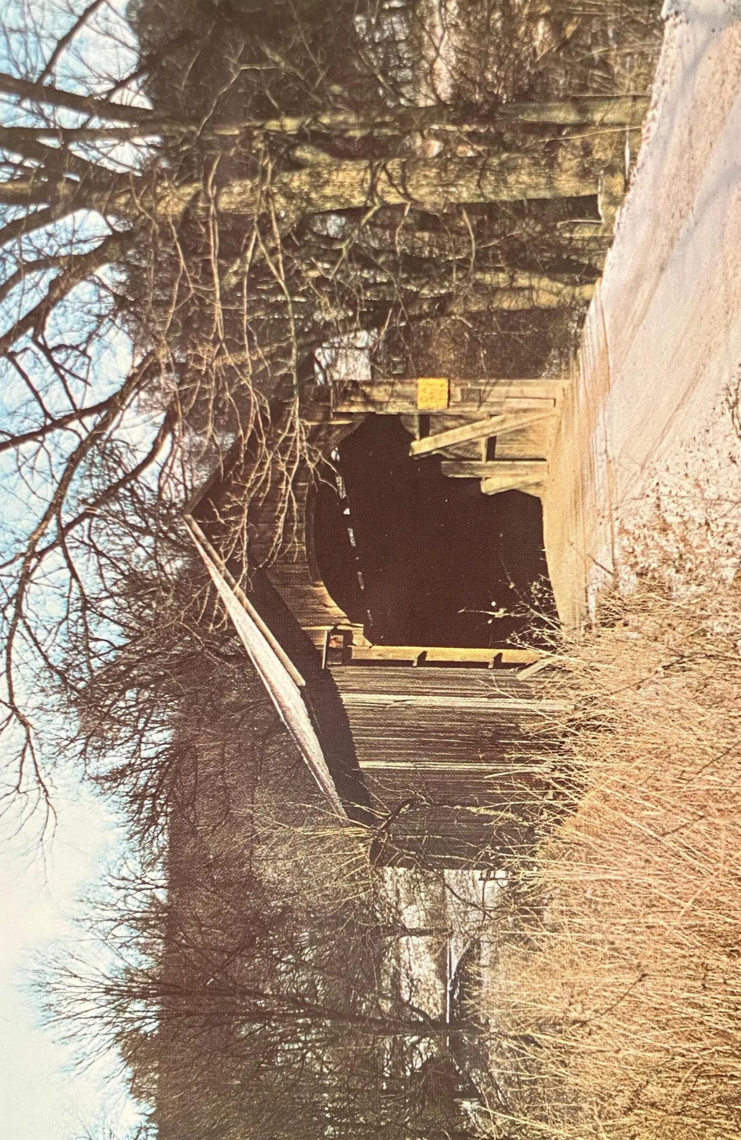 Armstrong Mill Bridge near Cambridge, Ohio - Photo: Anita Knight - Vintage Covered Bridge Postcard