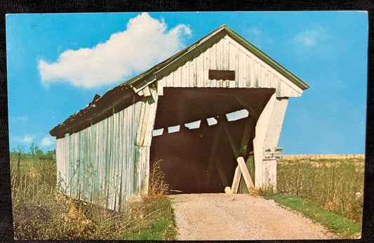 Jackson County, Ohio - Little Scioto River Bridge - Vintage Covered Bridge Postcard