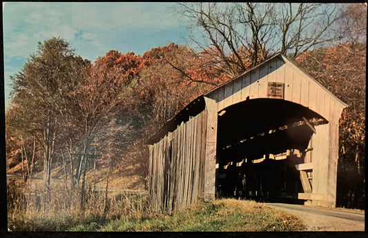 Licking County #4 Bridge in Eden-Mary Ann Twps. in Ohio - Dunn Bridge or Boy Scouts Bridge - Photo: Alice Dillon - Vintage Bridge Postcard