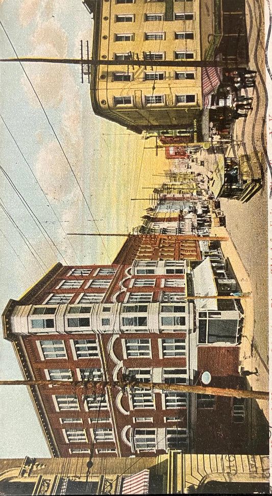 Heart of Shopping District, River, Third & Fulton Sts. Troy, New York - Vintage Postcard