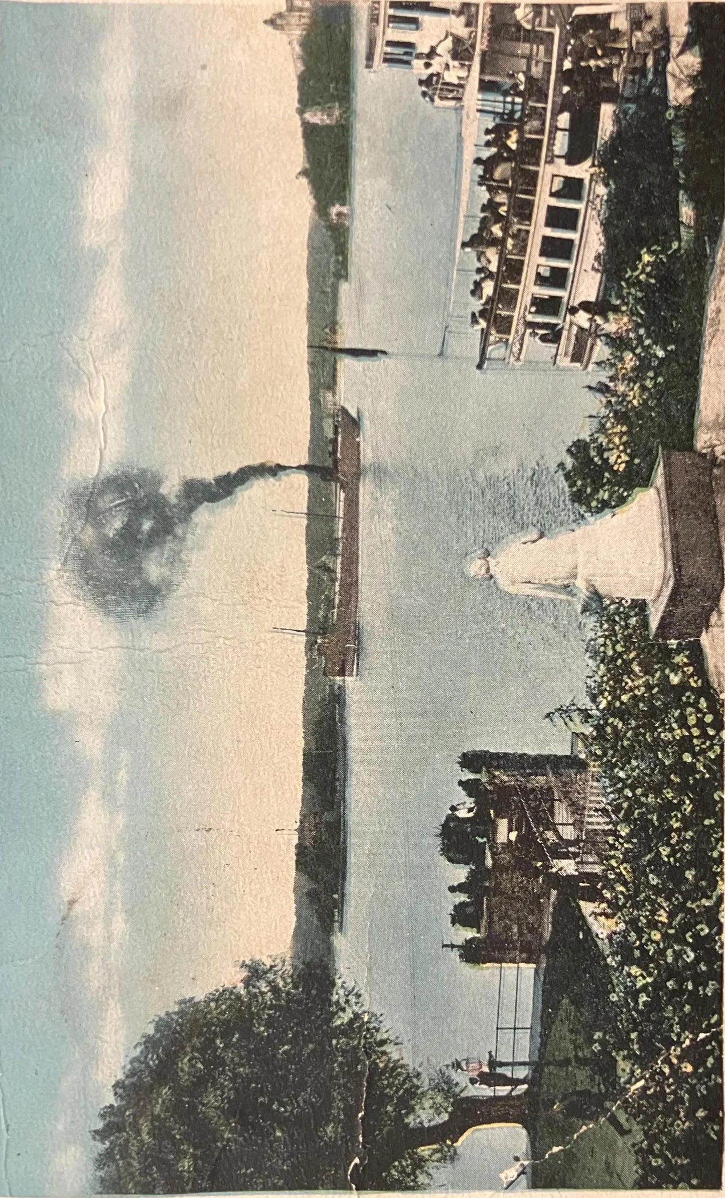 View from Thousand Island House Grounds, Alexandria Bay, Thousand Islands, New York - Vintage Postcard