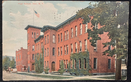 High School, Ilion, New York - Vintage High Shool Postcard