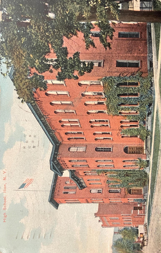High School, Ilion, New York - Vintage High Shool Postcard