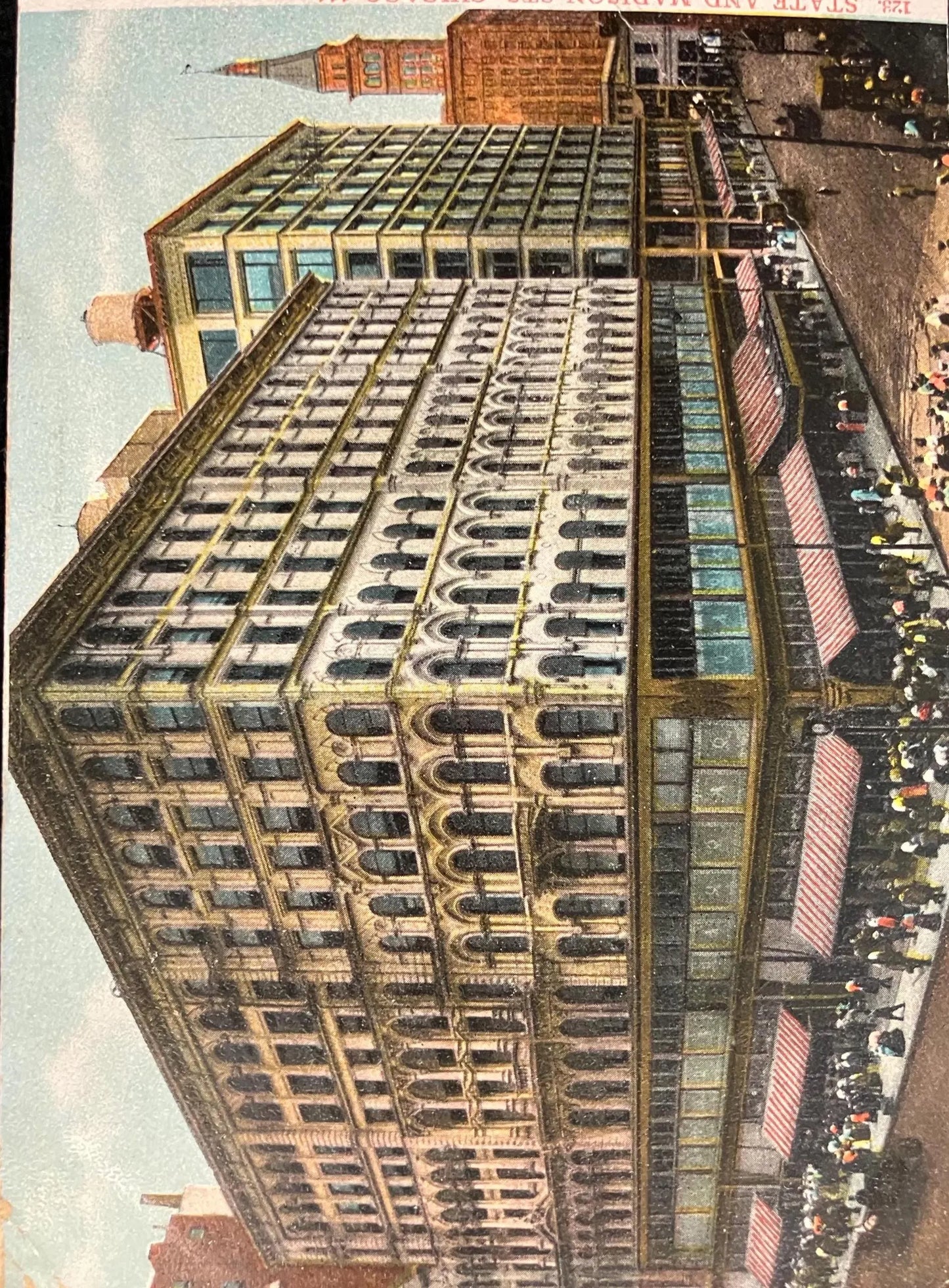 State and Madison Sts. Chicago, Illinois - Printed in Germany - Vintage Postcard
