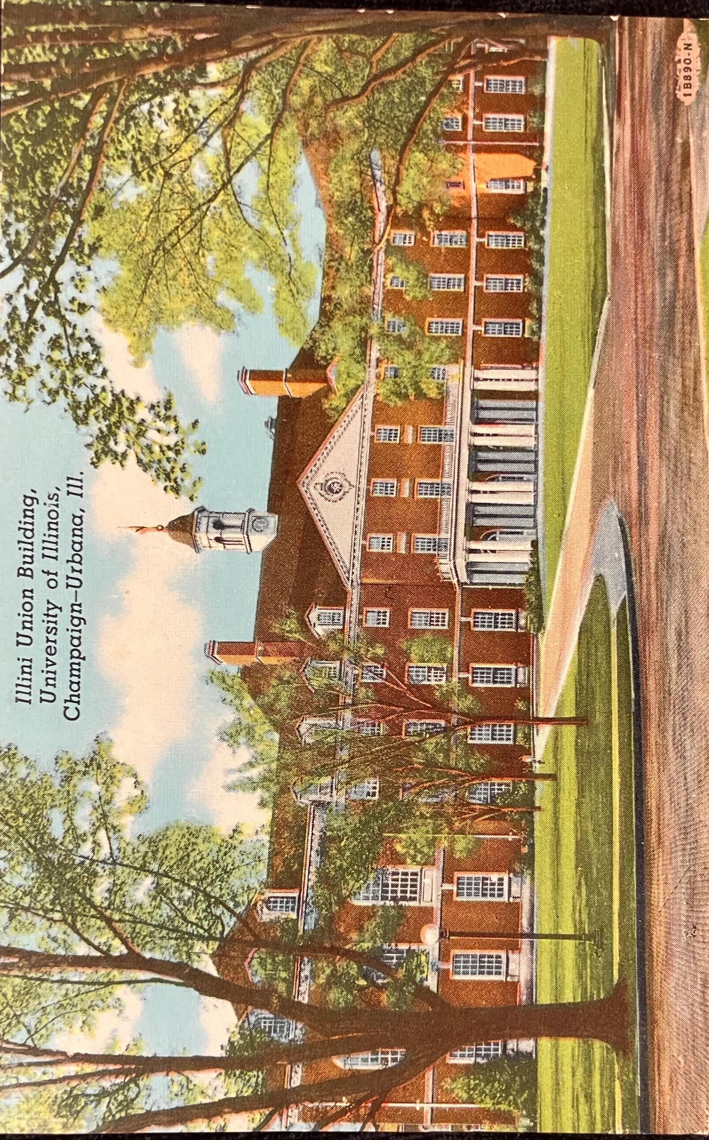Illini Union Building, University of Illinois, Champaign-Urbana, Illinois - Vintage University Postcard