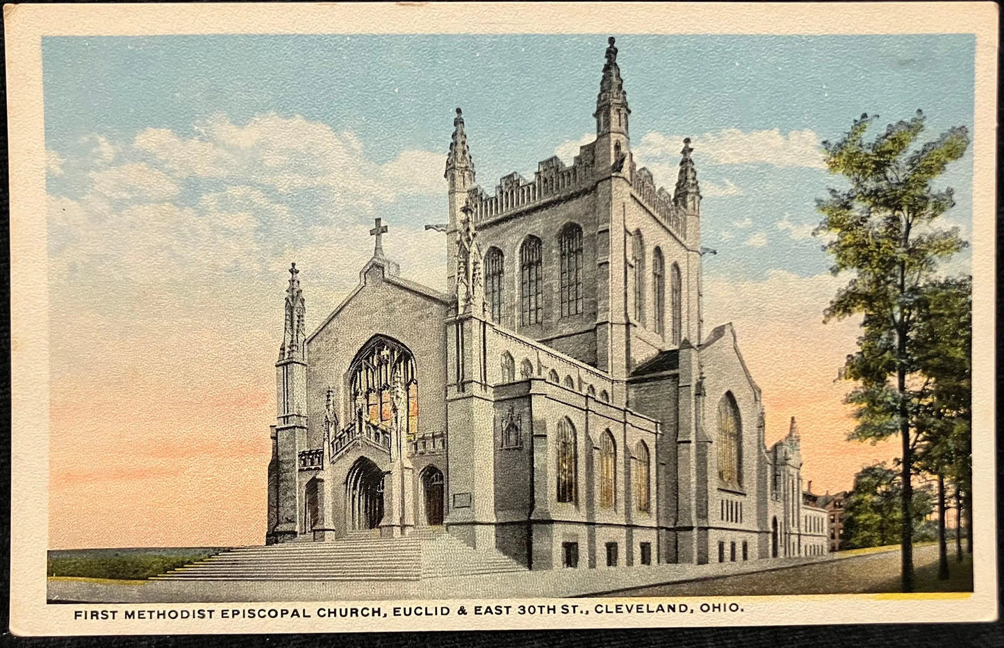 First Methodist Episcopal Church, Euclid & East 30th St., Cleveland, Ohio - Vintage Church Postcard