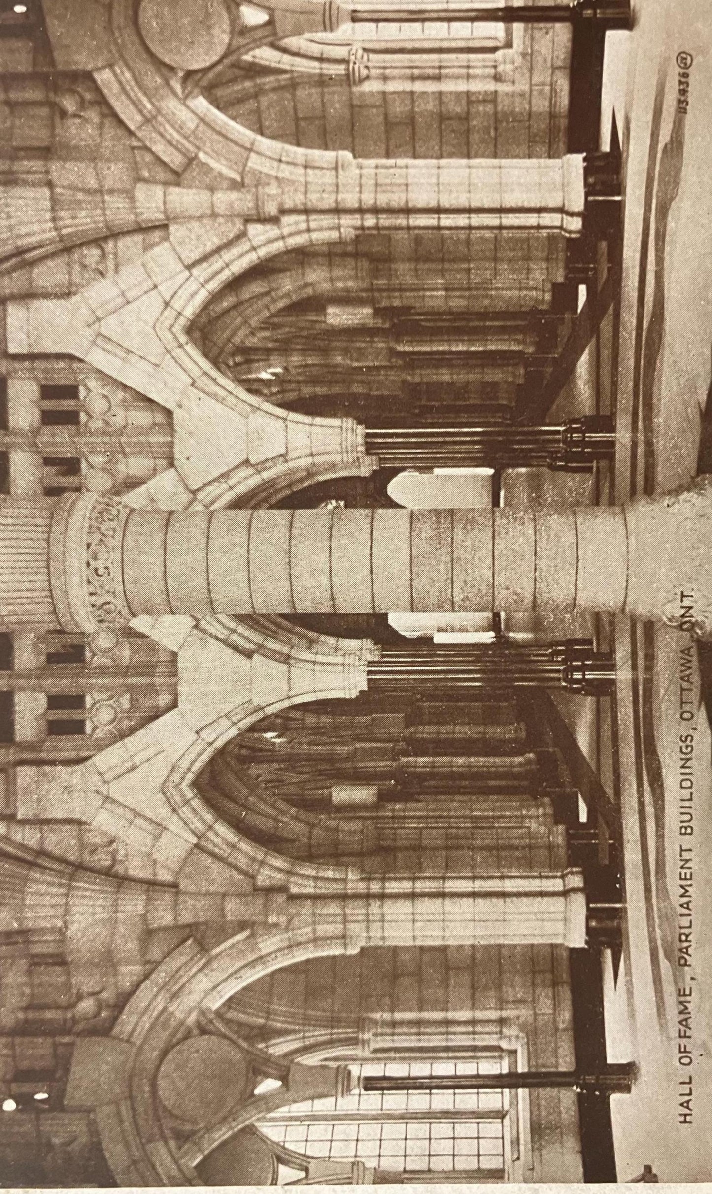 Hall of Fame, Parliament Buildings, Ottawa, Ontario - Canada - Printed in Great Britain - Vintage Government Postcard