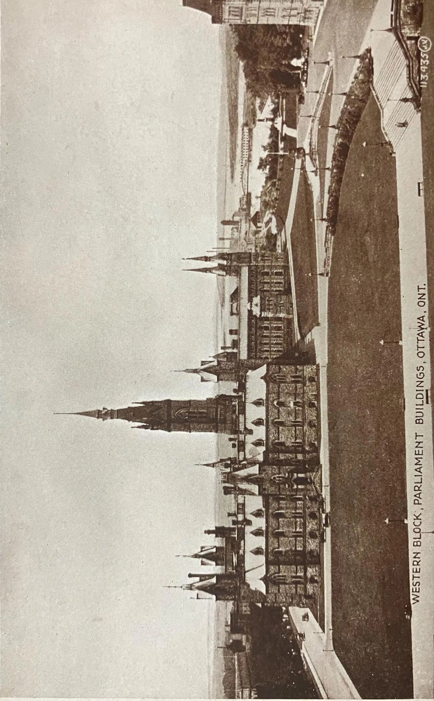 Western Block, Parliament Buildings, Ottawa, Ontario - Canada - Printed in Great Britain - Vintage Government Postcard