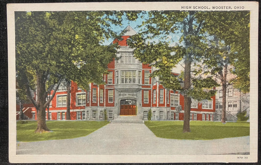 High School, Wooster, Ohio - Vintage High School Postcard