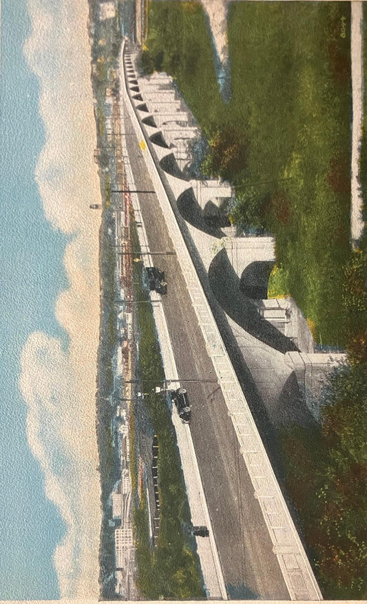 Hopple Street Viaduct, Cincinnati, Ohio - Vintage Bridge Postcard