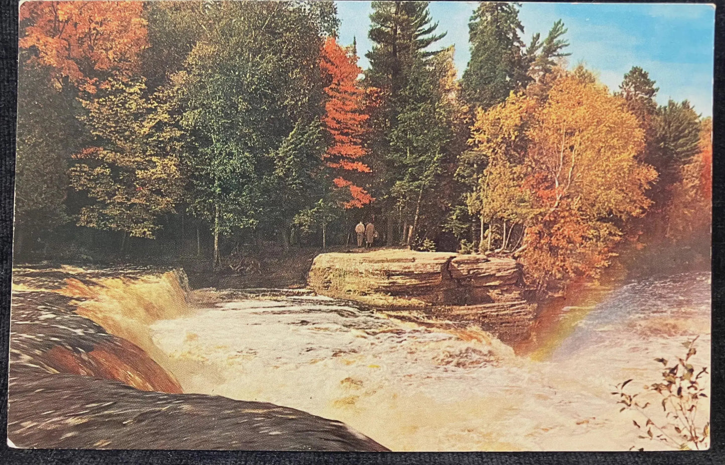 The Lower Tahquamenon Falls - In Michigan's Upper Peninsula "Land of Hiawatha" - Photo: Lucy Gridley - Vintage Postcard