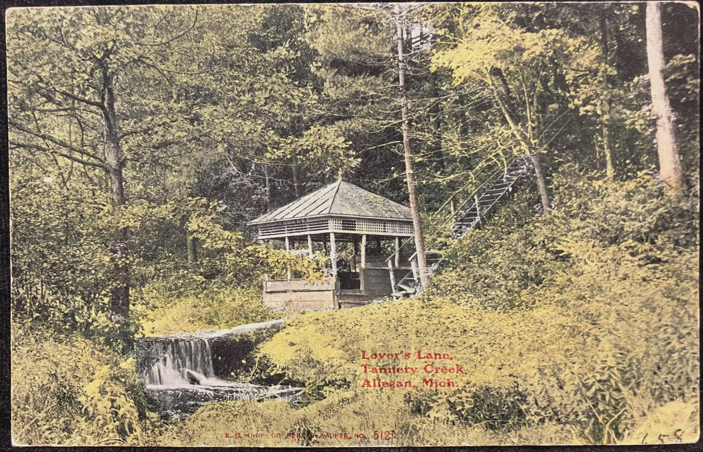 Lover's Lane, Tannery Creek, Allegan, Michigan - Vintage Nature Postcard