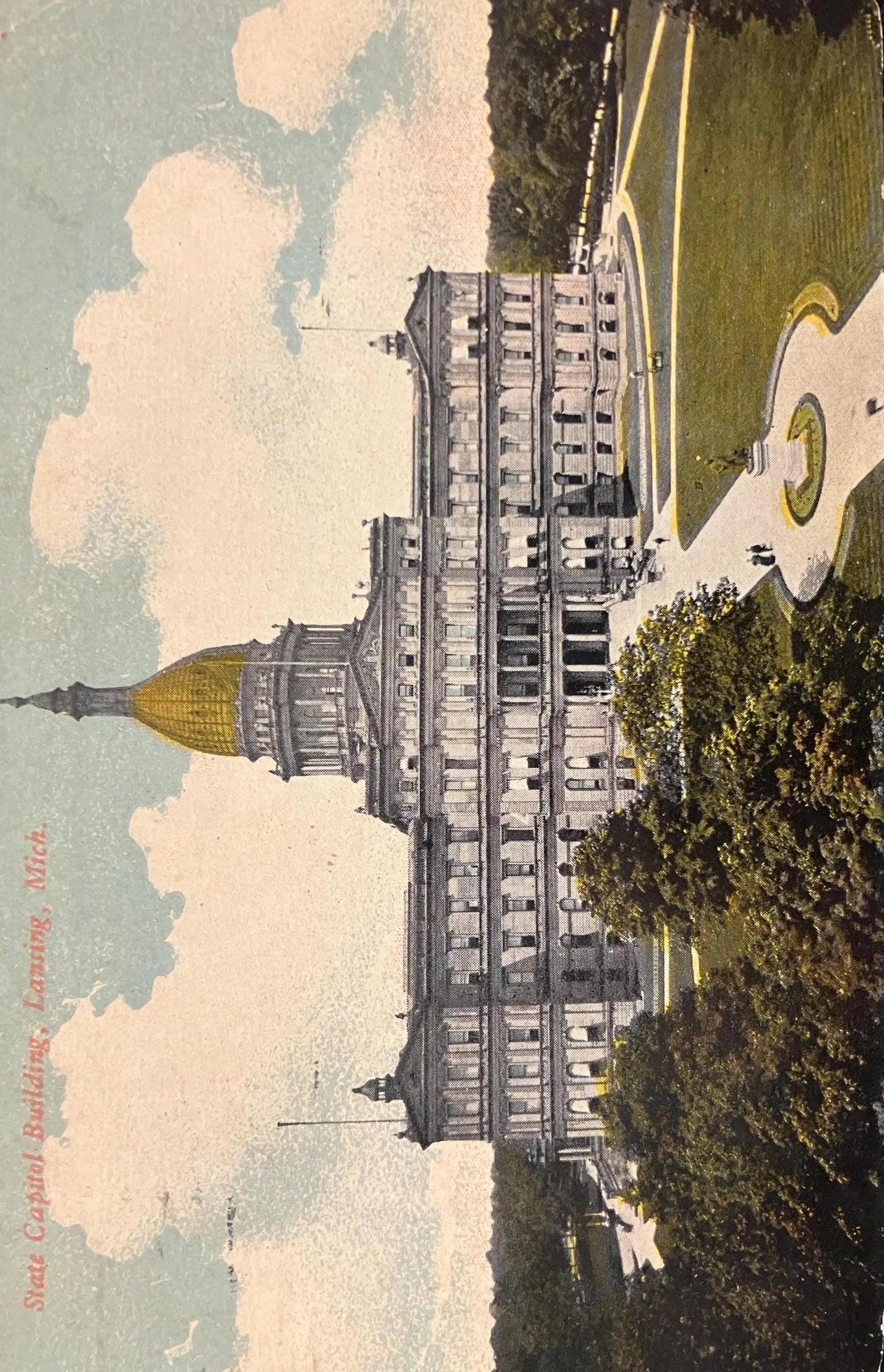 State Capitol Building, Lansing, Michigan - Vintage State Capitol Postcard