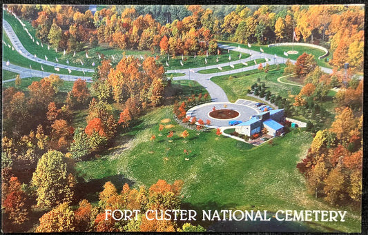 Fort Custer National Cemetery, Battle Creek, Michigan - Vintage Cemetery Postcard