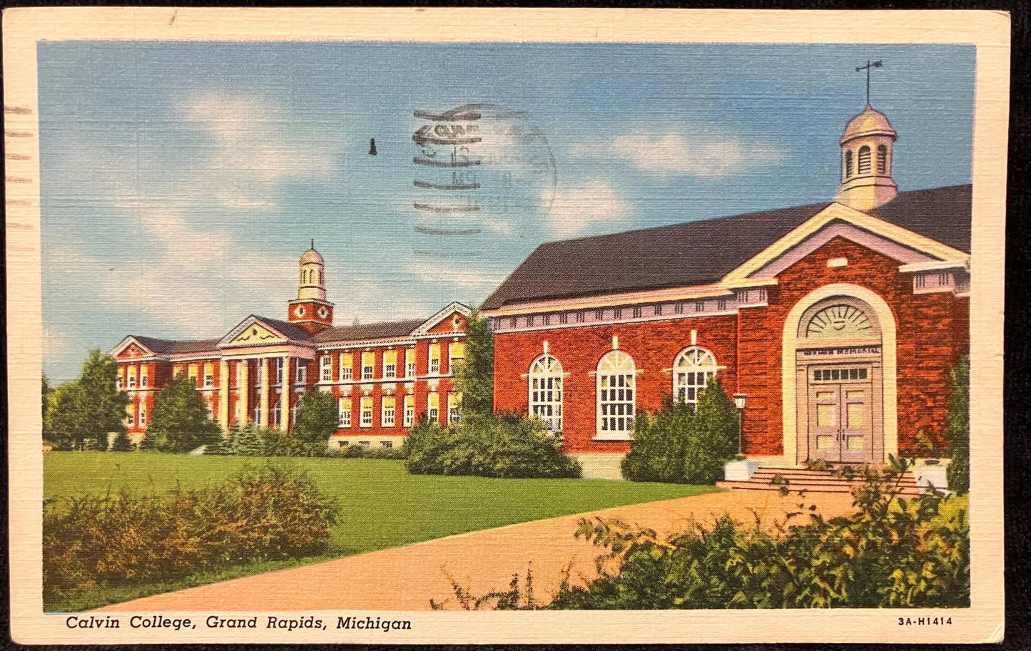 Calvin College - Grand Rapids, Michigan - 1950 Linen Postcard