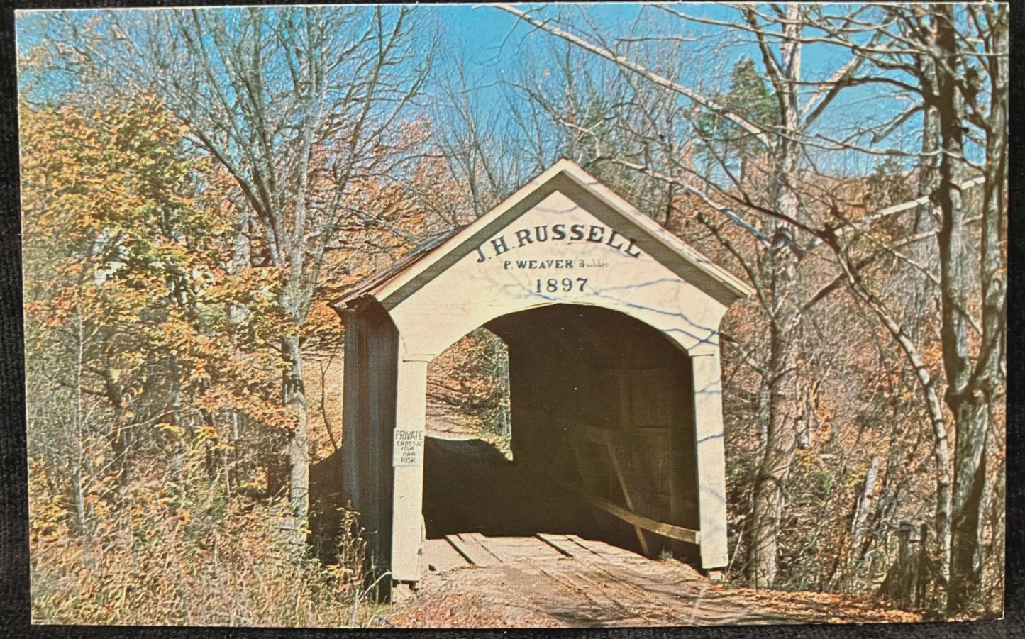 J. H. Russell Bridge - Parke County, Indiana No. 27 - Photo: Mitchell - Vintage Bridge Postcard