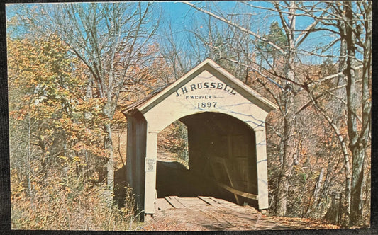J. H. Russell Bridge - Parke County, Indiana No. 27 - Photo: Mitchell - Vintage Bridge Postcard