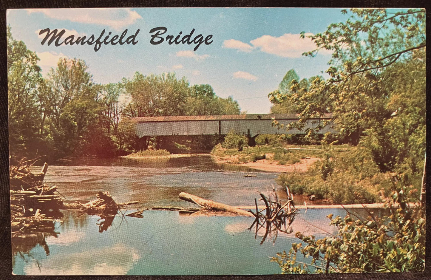 Mansfield Bridge - Indiana - Photo: Parrish - Vintage Bridge Postcard