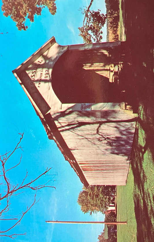 J. H. Russell Bridge in Parke County, Indiana - Photo: John V. Pontiere Jr. - Vintage Bridge Postcard