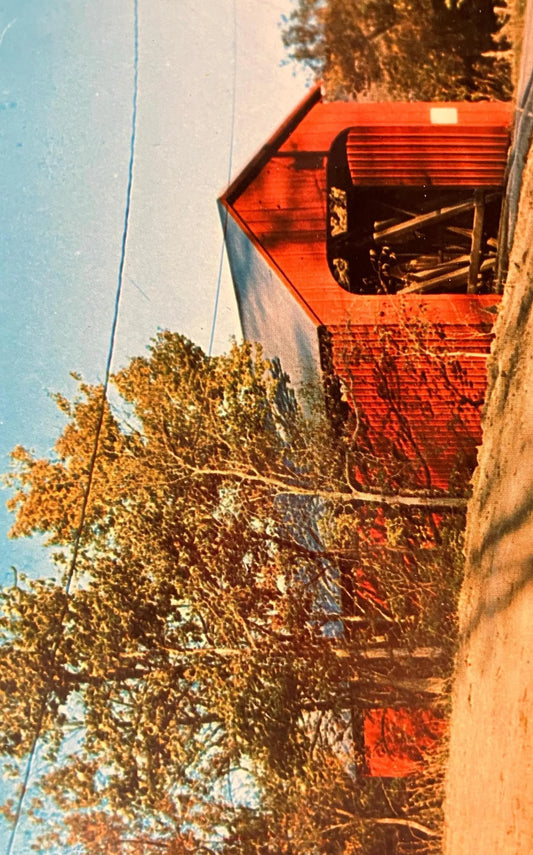 James Covered Bridge over Graham Creek - Jennings County, Indiana - Vintage Bridge Postcard