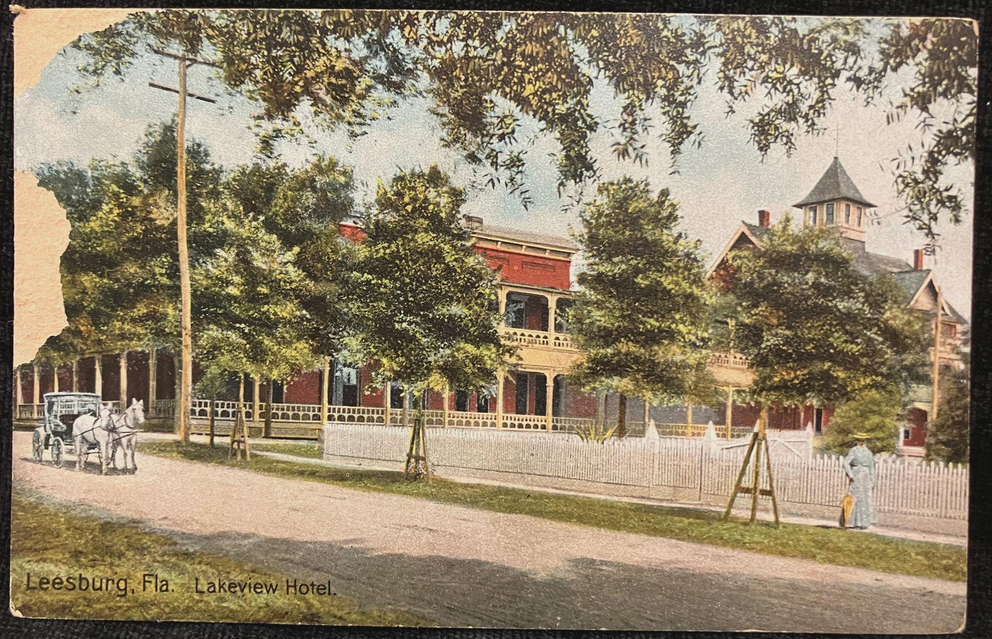 Leesburg, Florida Lakeview Hotel - Vintage Hotel Postcard