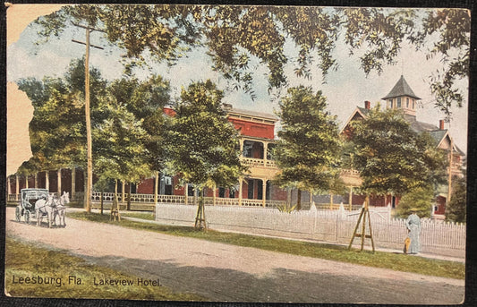 Leesburg, Florida Lakeview Hotel - Vintage Hotel Postcard