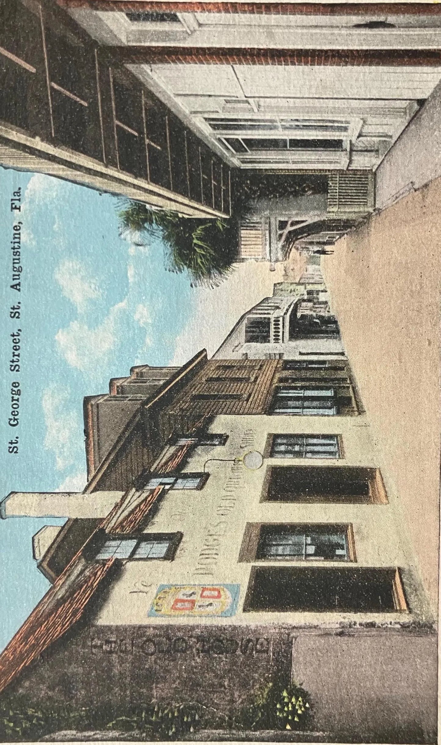 St. George Street, St. Augustine, Florida - Vintage Postcard