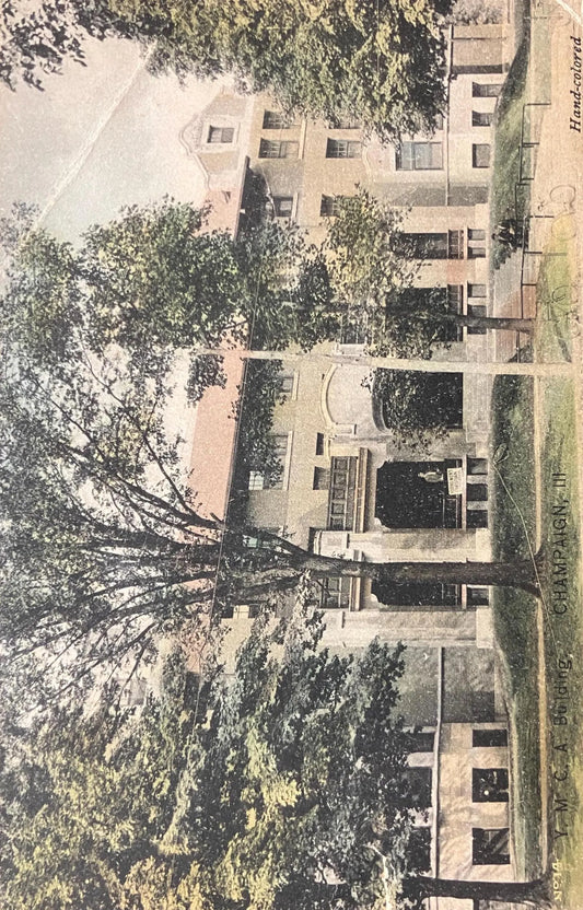 YMCA Building - Champaign, Illinois - Hand-colored - Vintage Postcard
