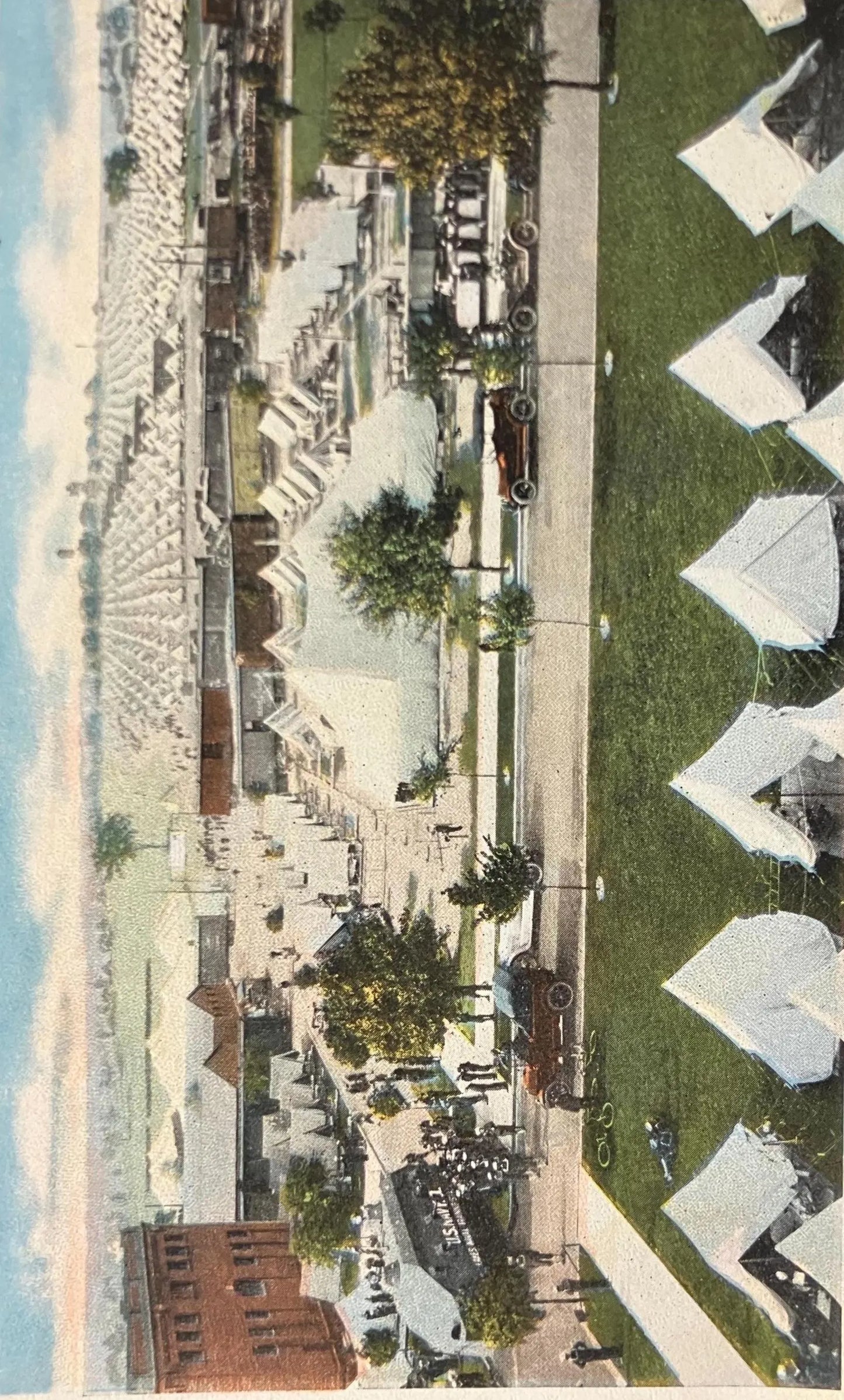 Tented City (Camp Paul Jones in Background) - U.S. Naval Training Station, Great Lakes, Illinois - Vintage Navy Postcard