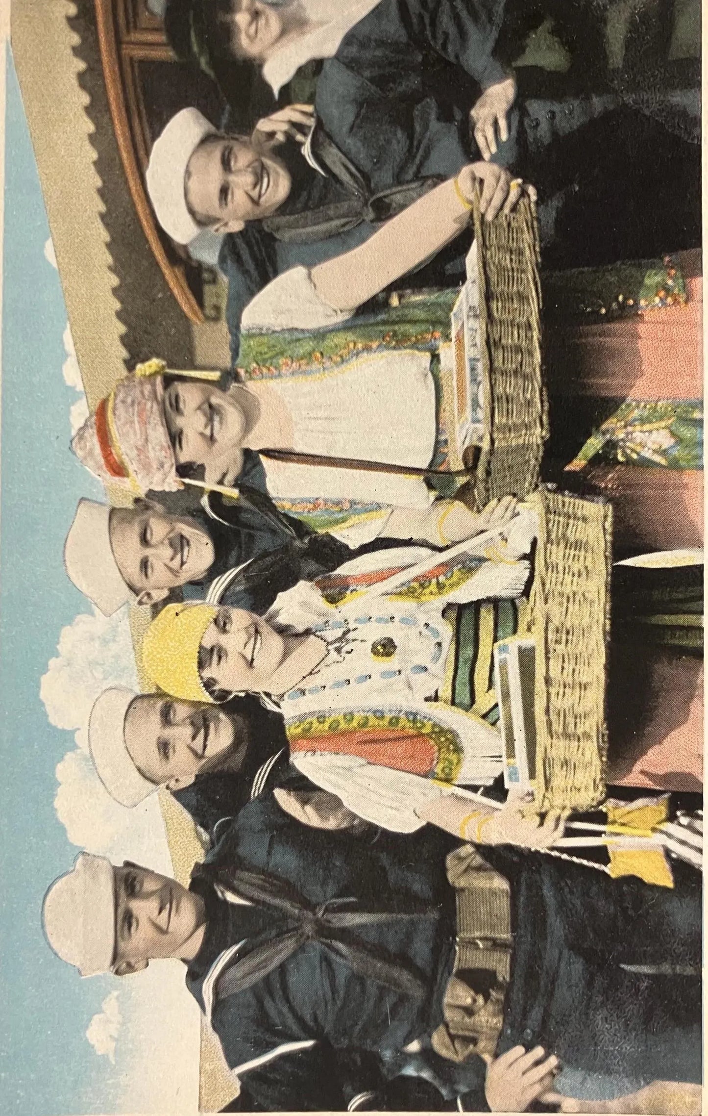 Bluejackets from Great Lakes Naval Training Station, as Guests at South Shore Country Club, Chicago - Vintage Navy Postcard