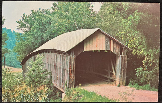 Gheer’s Mill Bridge in Wilksville, Ohio - Photo: Clyde Dillon - Vintage Covered Bridge Postcard