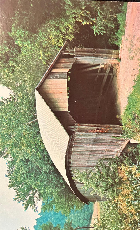 Gheer’s Mill Bridge in Wilksville, Ohio - Photo: Clyde Dillon - Vintage Covered Bridge Postcard