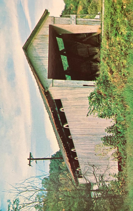 Highway Heirlooms - Byer, Jackson County, Ohio - Photo: Clyde Dillon - Byer Bridge - Vintage Covered Bridge Postcard