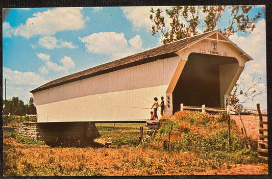 Geeting Bridge over Price’s Creek in Preble County, Ohio - Photo: Seth Schlotterbeck - Vintage Covered Bridge Postcard