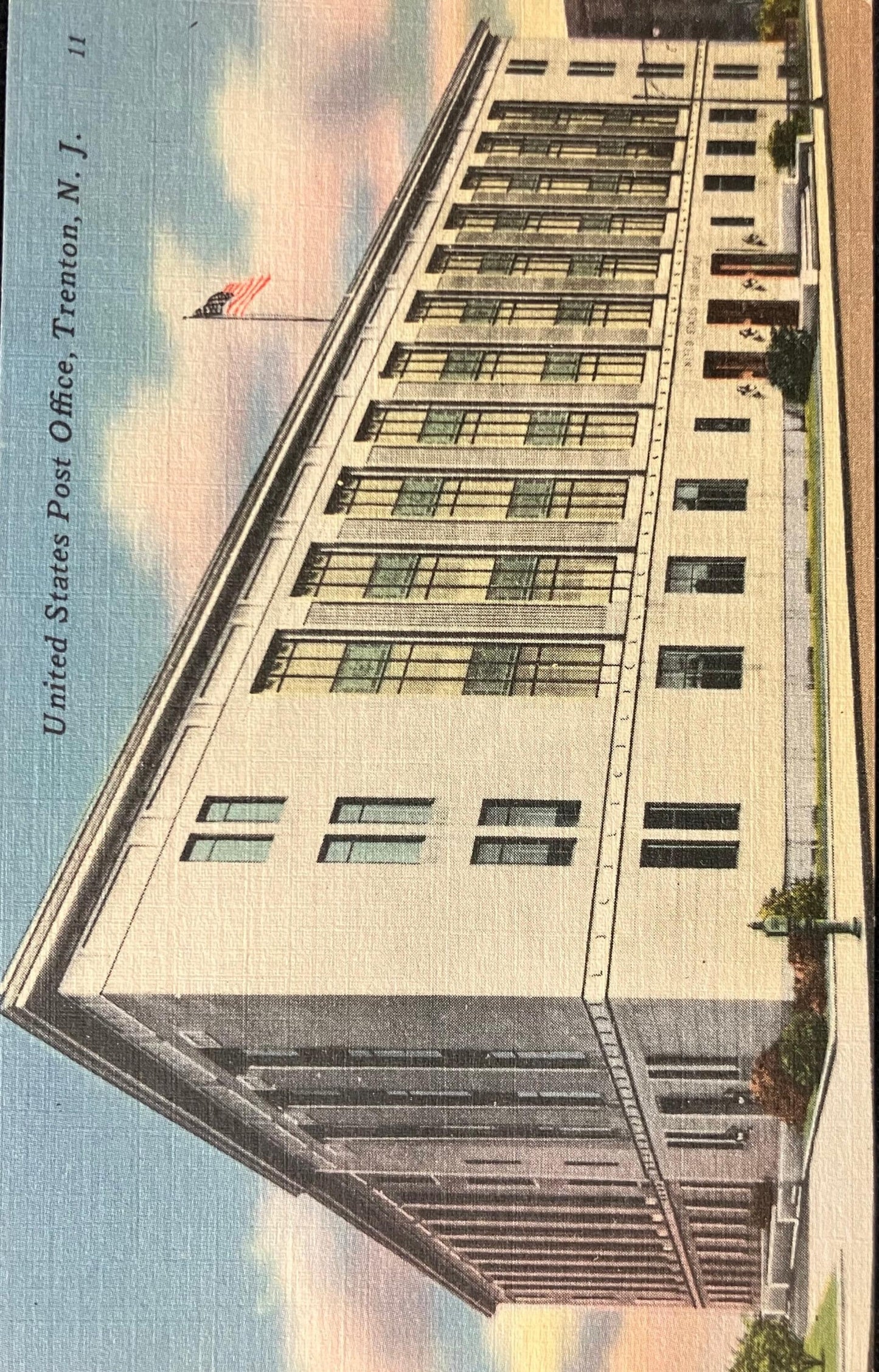 United States Post Office, Trenton, New Jersey - Vintage Post Office Postcard