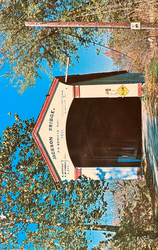 Jackson Bridge - Parke County, Indiana - Photo: Mitchell - Vintage Covered Bridge Postcard