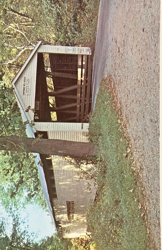 Huffman’s Mill Bridge between St. Meinrad and Troy, Indiana - Vintage Covered Bridge Postcard