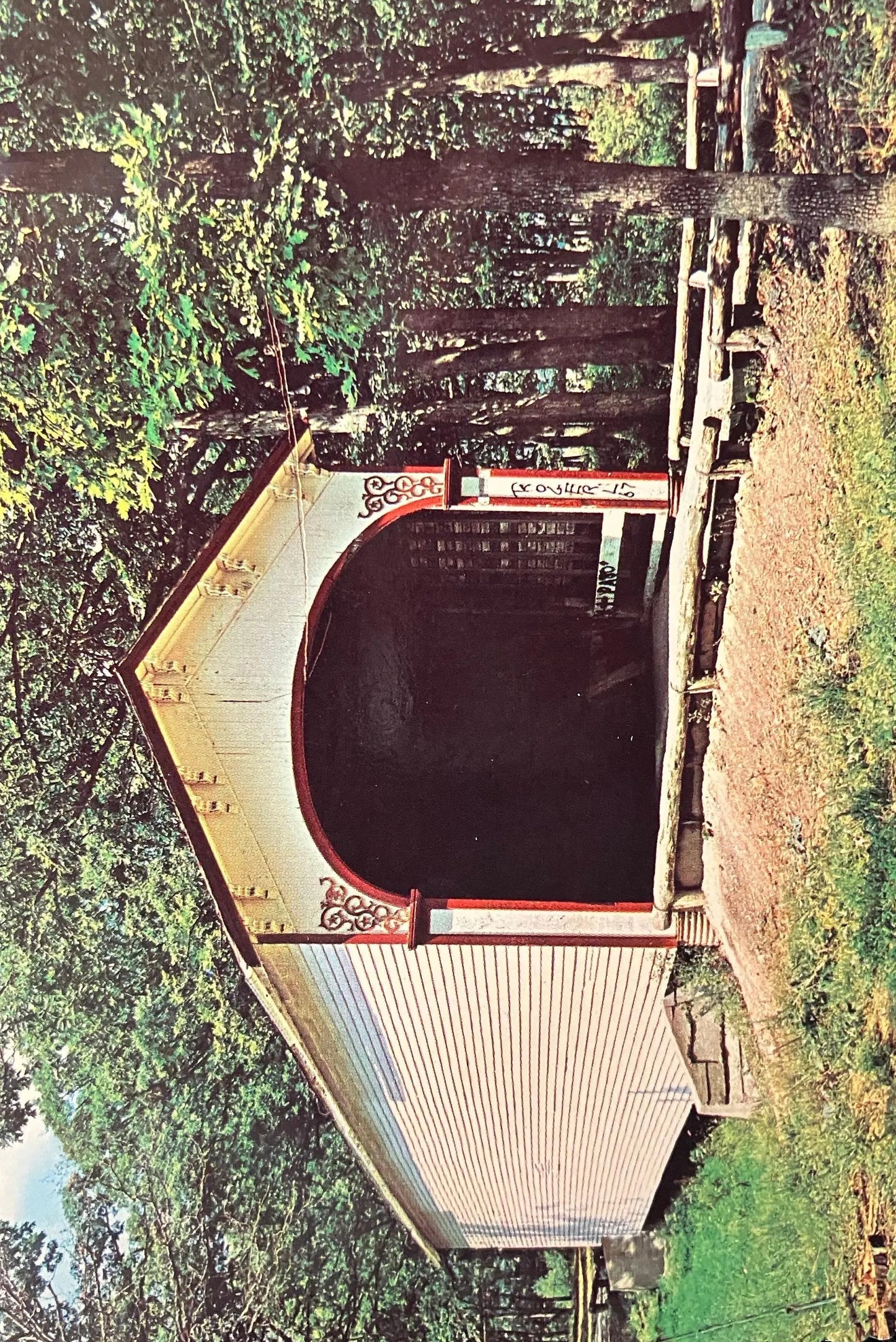 Milroy Bridge at Crown Point, Indiana - Vintage Covered Bridge Postcard