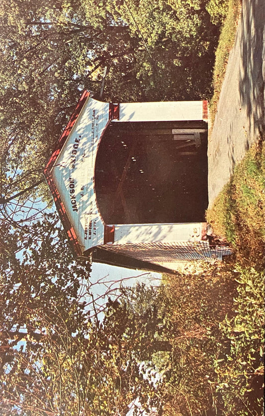 Jackson Bridge Parke County, Indiana - Beard Bridge - Photo: John V. Pontiere, Jr. - Vintage Covered Bridge Postcard