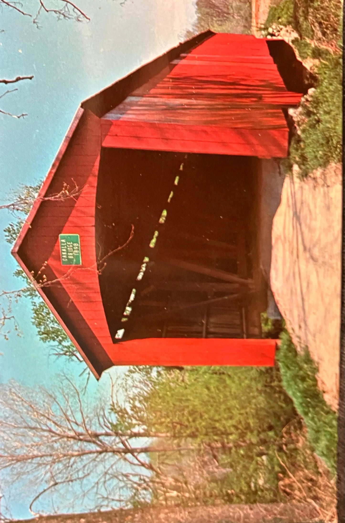 Oakalla Bridge Putnam County, Indiana - Photo: Mitchell - Vintage Covered Bridge Postcard