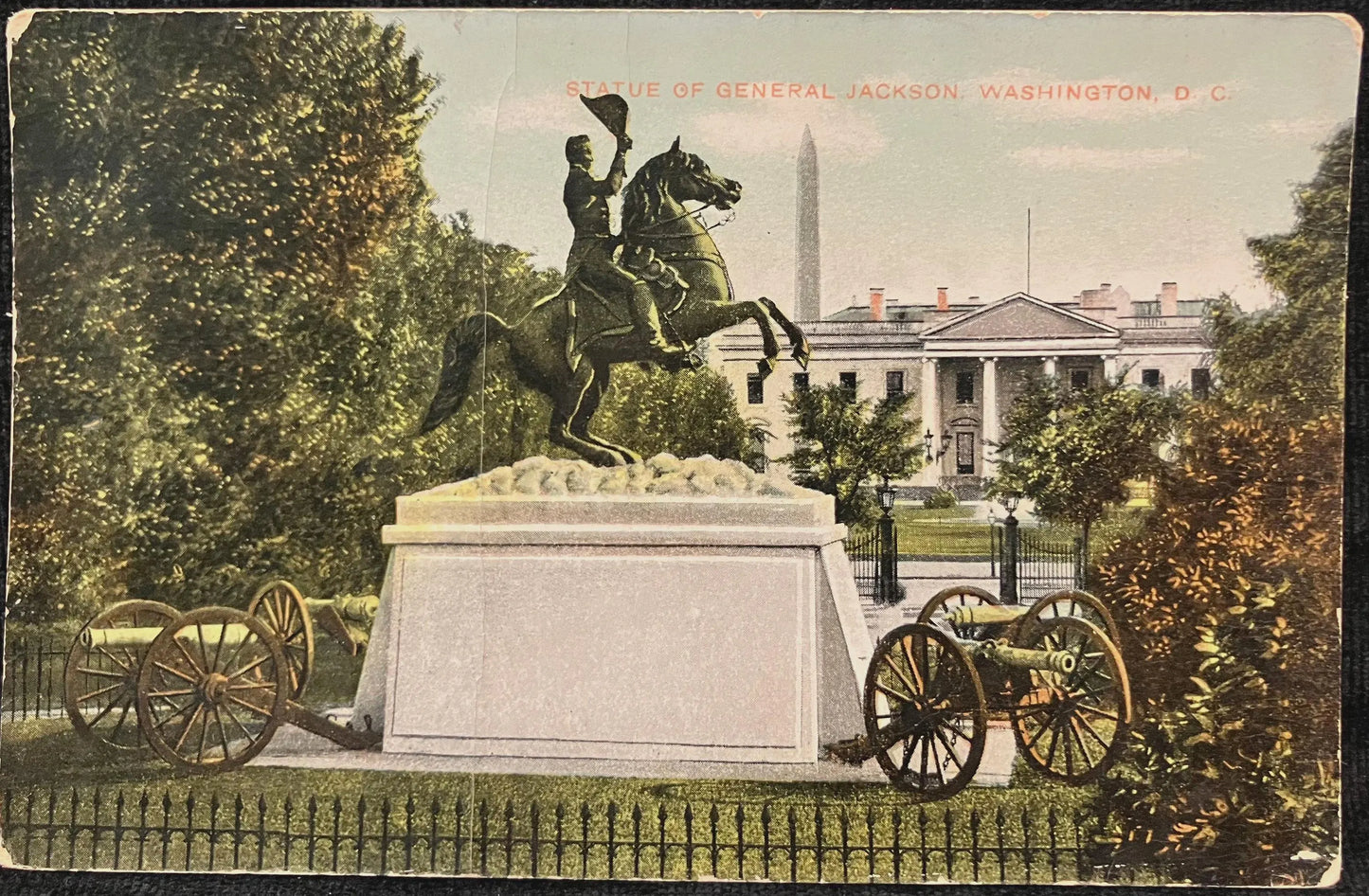 Statue of General Jackson, Washington, D. C., Maryland - Printed in Germany - Vintage Postcard