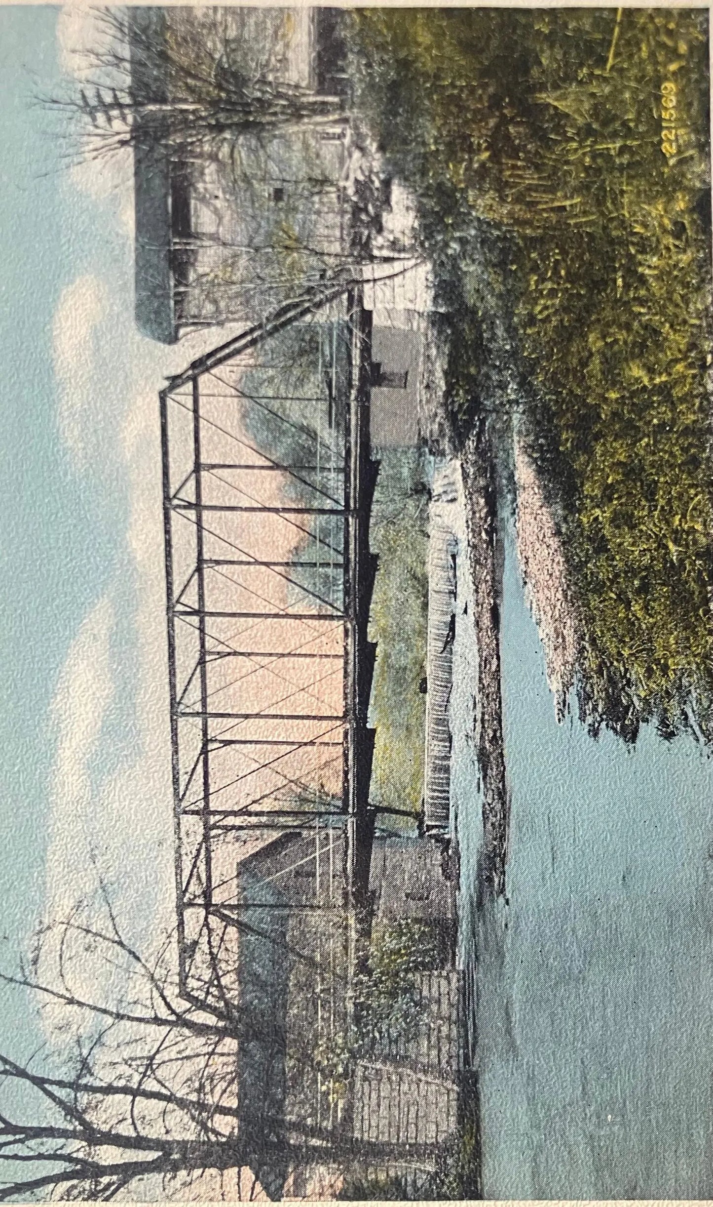 Newtown Creek Bridge and Dam, Elmira, New York - Vintage Postcard