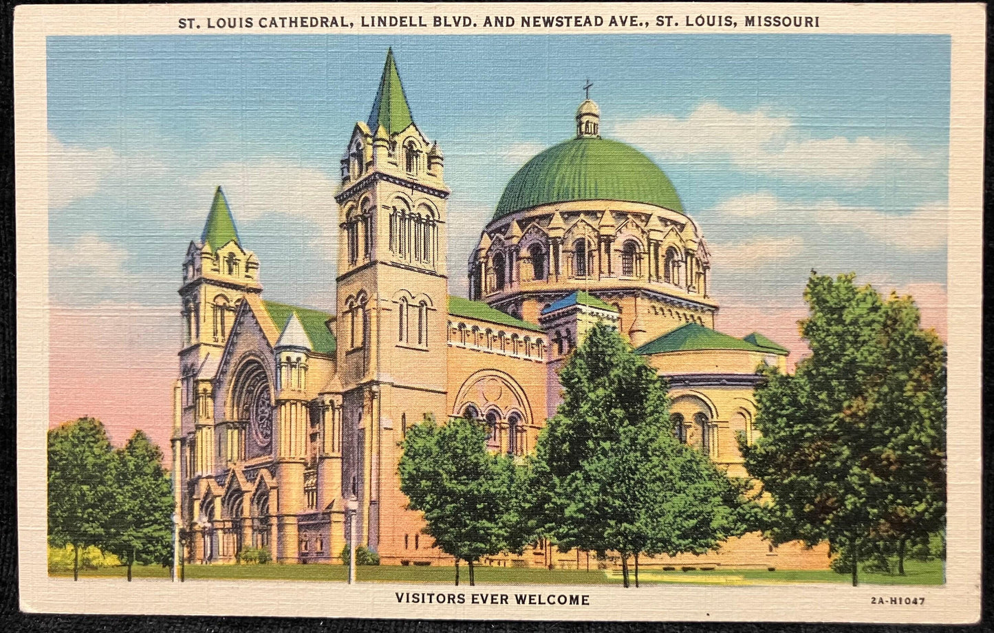 St. Louis Cathedral, Lindell Blvd. and Newstead Ave. St. Louis, Missouri - Visitors Ever Welcome - Vintage Church Postcard