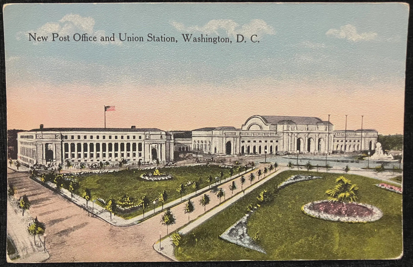 New Post Office and Union Station, Washington D. C., Maryland - Vintage Post Office Postcard