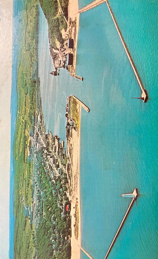 Frankfort, Michigan Harbor - Photo: Photair Inc. - Vintage Postcard
