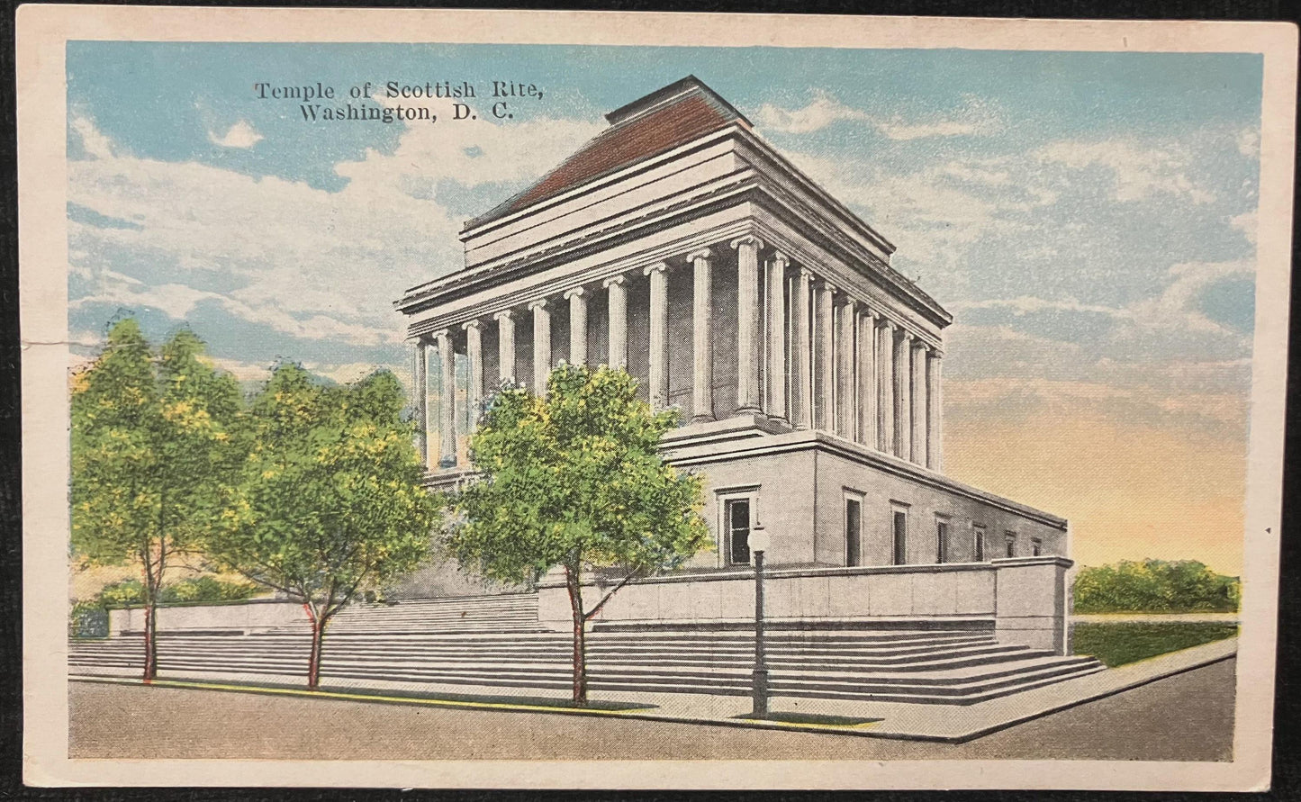 Temple of Scottish Rite, Washington, D.C., Maryland - Vintage Masonic Temple Postcard
