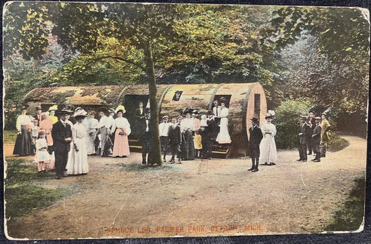 Spruce Log, Palmer Park, Detroit, Michigan - Vintage Park Postcard